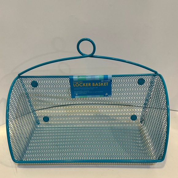 NEW VTG MAGNETIC LOCKER BASKET BLUE TEAL SCHOOL GYM WORK WORKOUT ORGANIZE STYLE - Picture 8 of 9